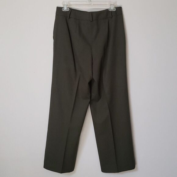 Talbots Pant Womens 8P Olive Wool Flat Front Trouser - Picture 3 of 5